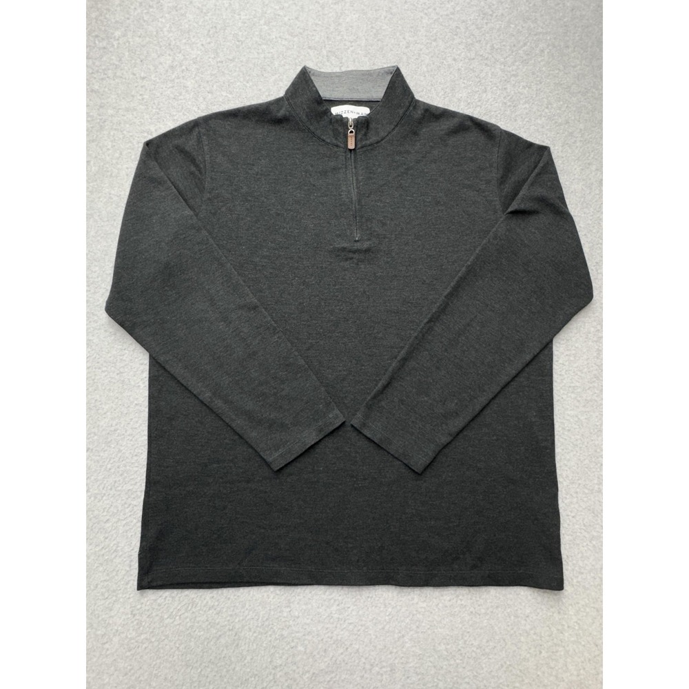 Mizzen+Main Pullover Mens 2XL Gray Quarter Zip Sweater Long‎ Sleeve Casual Soft